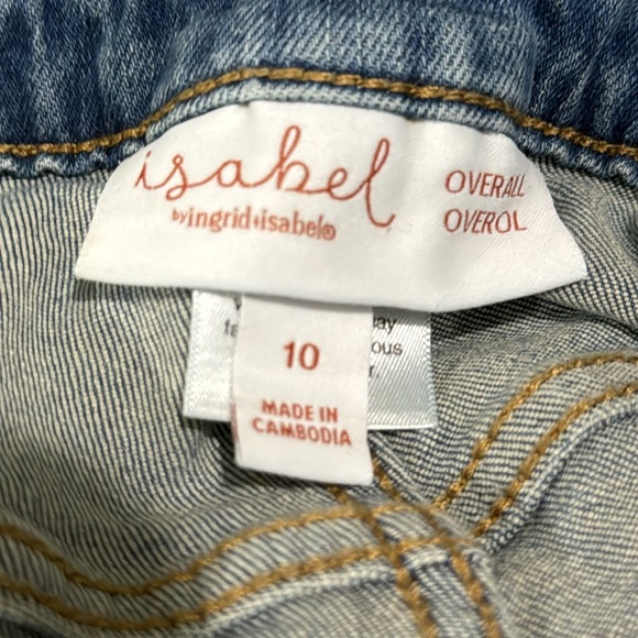 Isabel Maternity Denim Overalls Women's Size 10 Stretch Raw Hem Light Wash Denim - Picture 10 of 10